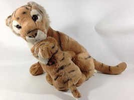 Fiesta Mother Tiger &amp; Baby Cub Plush Cats Cuddle Stuffed Animal Realistic 18&quot; - $59.00