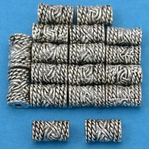 Bali Tube Rope Antique Silver Plated Beads 8.5mm 15 Grams 15Pcs Approx. - £5.39 GBP