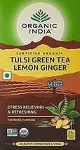 Lote 4 Organic India Tulsi Té Verde Limón Jengibre 100 Té Bolsa Aryuvédico Salud - £29.39 GBP