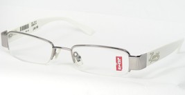 Levi&#39;s LS2515 A013 Shiny Silver White Eyeglasses Glasses Metal Frame 49-18-135mm - £31.15 GBP