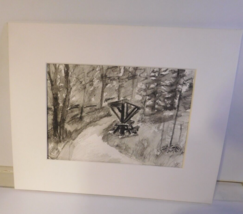 Stroll in Irvine Pk -Chippewa Falls, WI   Water- soluble pencil painting - $19.79