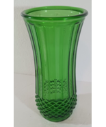 Vintage HOOSIER GLASS Emerald GREEN DIAMOND POINT 9 1/2&quot; VASE 4089-A 63A - €11,54 EUR