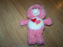 10&quot; Love A Lot Care Bear Plush Stuffed Animal Toy Pink Two Hearts Tummy GUC - $15.00