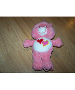 10&quot; Love A Lot Care Bear Plush Stuffed Animal Toy Pink Two Hearts Tummy GUC - $15.00