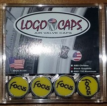 Logo Caps Yellow FOCUS Logo Tire Air Valve Cover Caps - Black Graphite F... - $8.68