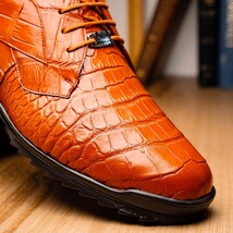 Genuine alligator sneaker Shoes Unique rustic finish Vulcan Honey image 9