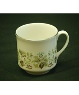 Vanity Fair by Royal Doulton 3&quot; Flat Coffee Cup Green Leaves &amp; Scrolls T... - £7.11 GBP