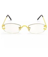 Men Classy Elegant Sophisticated Style Clear Lens EYE GLASSES Gold Rimle... - £14.35 GBP