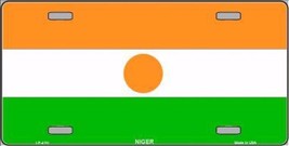 Niger Flag Background Novelty 6&quot; x 12&quot; Metal License Plate Sign - £4.75 GBP