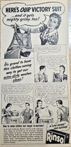 Rinso - Last Longer Wartime! WWII-CLOTHES-CLEAN-DIRTY-1942 Vintage Print Ad-VTG - $13.78