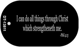 Phil 4 13 Bible Verse Novelty Metal Dog Tag Necklace - $15.95