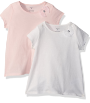 Carter&#39;s Girls&#39; 2-Pack Bow Tees, 12 Months, Pink/White - £6.68 GBP