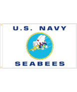 Navy Seabees White Flag - 3x5 Ft - $17.99