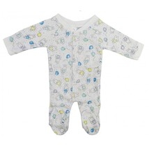 Baby Terry Print Closed-Toe Long Johns Long-Sleeve 1pc Cotton/Poly Preemie S M L - £10.96 GBP