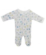 Baby Terry Print Closed-Toe Long Johns Long-Sleeve 1pc Cotton/Poly Preemie S M L - £11.00 GBP