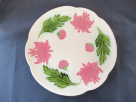 Majolica SMF Schramberg Germany platter 11-1/2&quot; chryanthemuns - $35.23