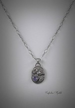 Chain necklace pendant 925 sterling silver fine silver 999. Handmade. Unique tan - £107.11 GBP