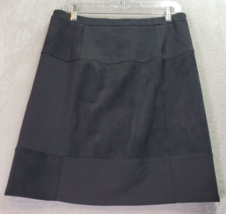 Anne Klein A Line Skirt Womens Size 6 Black Velvet Lined Dark Wash Back ... - £24.81 GBP