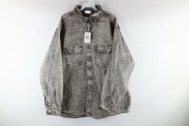 NOS Vtg 90s Carhartt Mens 2XL Spell Out Acid Wash Double Pocket Button Shirt USA - £116.93 GBP