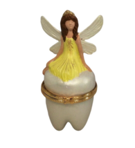 Tooth Fairy Tooth Holder Trinket Box Yellow Fairy Pixy Tooth Holder Keep... - $19.95