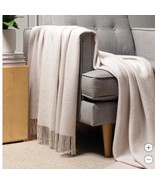 Dawson Forte Cashmere Throw Beige Warm Lightweight Luxurious Elegant Sof... - €180,41 EUR