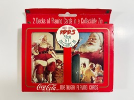 Coca Cola Christmas Santa Nostalgia Playing Cards W/Tin 1995 Limited Edi... - $6.92