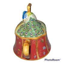 Tracy Porter The Artesian Road Collection Peacock Teapot Lid Faux Bamboo Floral - £25.73 GBP