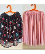 Bundle of 2 x Hanna Andersson midi or long girl skirts tulle pink black ... - $1,009.09 MXN