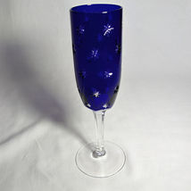 Faberge Galaxy Cobalt Blue Crystal Flute Glass image 8