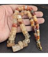 Ancient african agate crystal carnelian and quartz beads necklace - $8,497.36 MXN