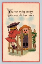 Comic Romance Children You Can Swing My Gate Any Time UNP DB Postcard N9 - £3.83 GBP
