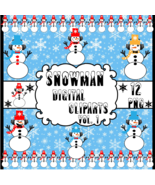 Snowman Vol. 1-Digital Clipart,Christmas,Craft,Snow,Scarf,Hat,Gift Card,... - $37.30 MXN