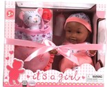 Uneeda It&#39;s A Girl 14&quot; Baby Doll With Accessories Playset Age 3 &amp; Up - £38.53 GBP