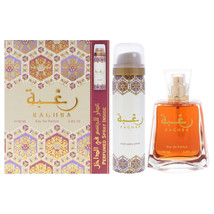 Raghba by Lattafa for Unisex - 2 Pc Gift Set 3.4oz EDP Spray, 1.7oz Perf... - $379.51 MXN