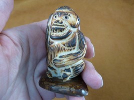 (tne-ape-OR-312b) brown ORANGUTAN monkey ape TAGUA NUT palm nuts figurin... - $43.00