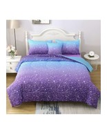 Kids Space Star Glitter Comforter Set Ombre Blue &amp; Purple Print Gradient... - $462.75 MXN