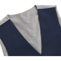 Men's Renoir Suit Vest V-neck Adjustable Strap 5Button 2Pockets 201-19 Navy image 3