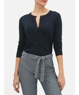 Banana Republic Cardigan NEW Navy Blue Washable Crew Cashmere Rayon SZ X... - $67.00 CAD