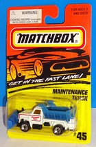 Matchbox Mid 1990s Release #45 Maintenance Truck White Chevrolet HIGHWAY... - $4.00