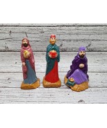 Vintage Chalkware Three Wiseman Nativity Figure Hand Painted 4.25&quot; - $0.99