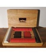 Vintage Marlboro Poker Chip and Playing Card Set With Wooden Case - £25.37 GBP