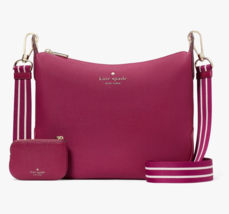 New Kate Spade Rosie Large Crossbody Pebbled Leather Dark Raspberry - $2,313.96 MXN