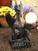 Ebros Crouching Dragon On Pedestal Side Table Floor Ball Globe Lamp Stat... - $2,612.10 MXN