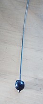 antique Victorian 7.5&quot; black mourning long hatpin pin with glass ball - $11.50