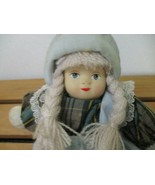 Cute Doll Porcelain Head Cloth Body approx 5&quot; - £5.68 GBP