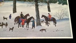 M Delacroix " LA CHASSE D' HIVER " Winter Hunt Scene Signed lithograph Art Print image 8