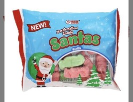 Melster Candies Marshmallow Santas Candy, 4 oz.-Vanilla-NEW-SHIPS N 24 HOURS - £10.16 GBP