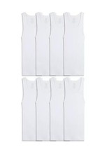 Fruit of the Loom Boys&#39; Tagless White Tank Tops, Pack of 8, Size Small 6-8 - £13.29 GBP