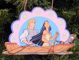 Disney Pocahontas Canoe Scene Wooden Christmas Ornament - £7.81 GBP