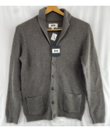 Joseph Abboud Cardigan Sweater Men Size M Gray Cotton Wool Blend NWT - $58.64 CAD